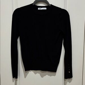Zara Classic Black Long Sleeve Top
